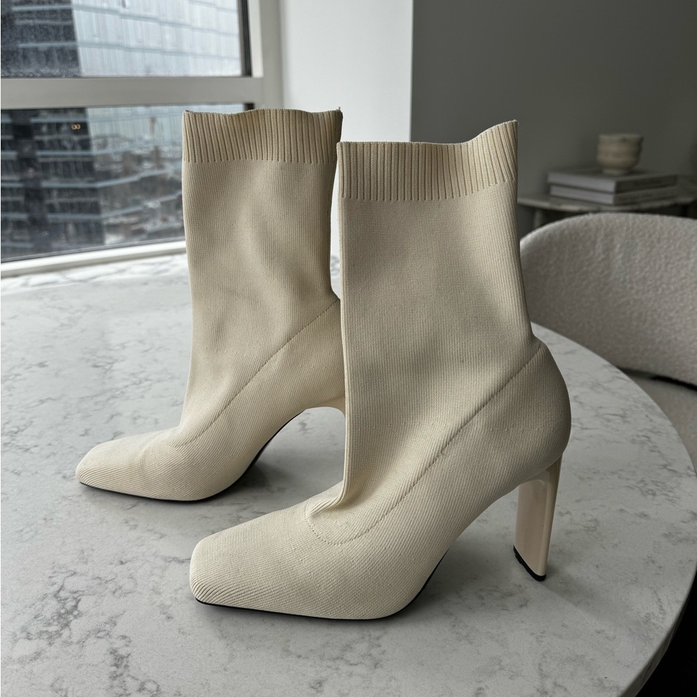 Zara Ivory Heeled Boots